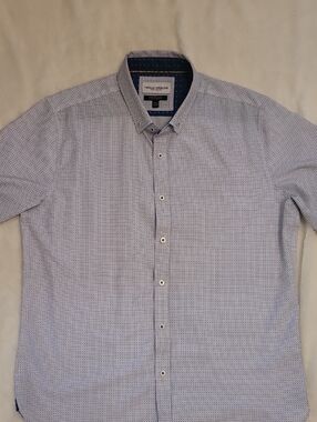 Light Blue Micro-Pattern Dress Shirt